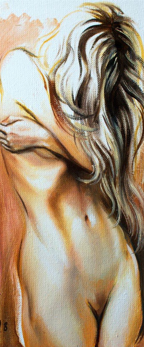 INSIDE (Modern Impressionistic Figure Oil Painting) by Yaroslav Sobol