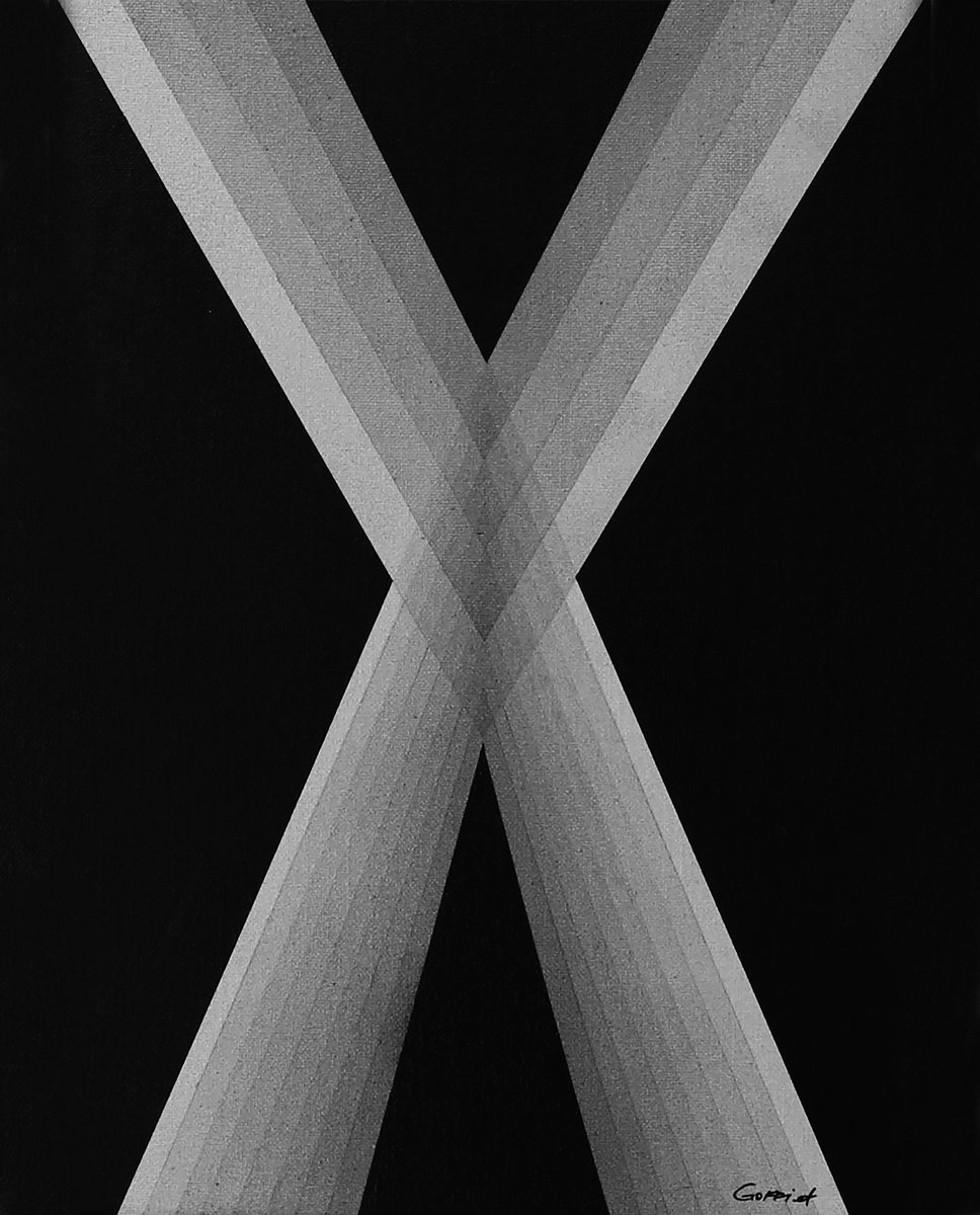 Abstract Acrylic Painting By Catia Goffinet, 12 X 16, Conv Or Div 6, Original Artwork