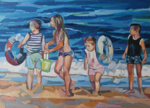 ON THE BEACH   / 60 x 45 cm by Maja Đokić Mihajlović