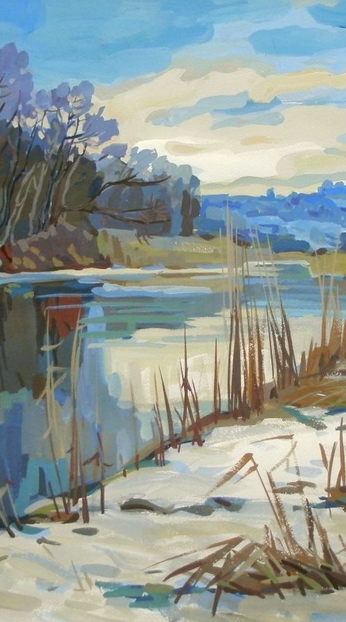 Gouache etude - winter by Sergey  Kachin
