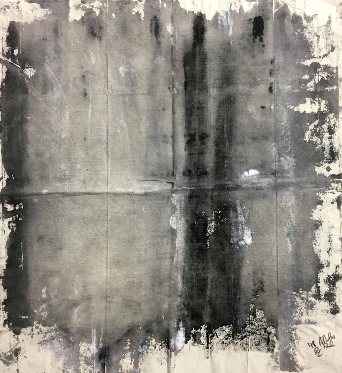 Abstract Acrylic Painting By Mattia Paoli, 30 X 33", Black Soul, Original Artwork