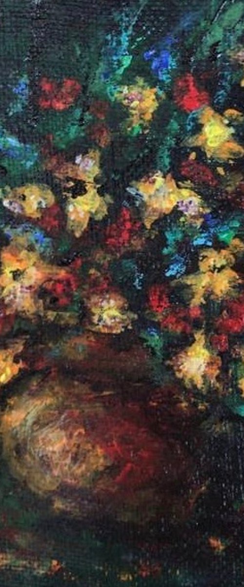 Midnight Bouquet Still Life (Miniature) by Olga McNamara BiennaleArtist