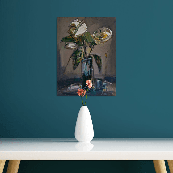 White flowers in vase