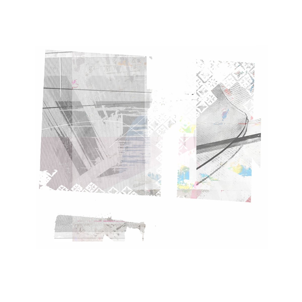 Abstract Collage By The Most Active, 20 X 20", Carry Light, Original Artwork