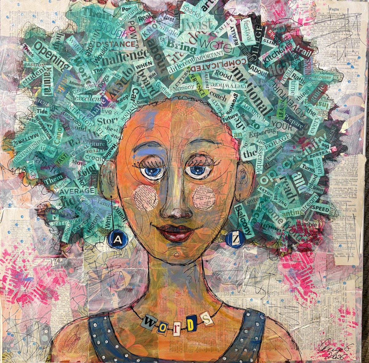Painting , She Is Good With Words By Anya Getter, 16 X 16, Artwork For Sale On Artfinder