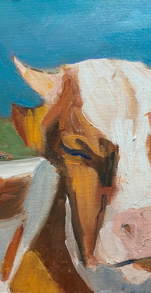 Cow And Robin by Ryan  Louder