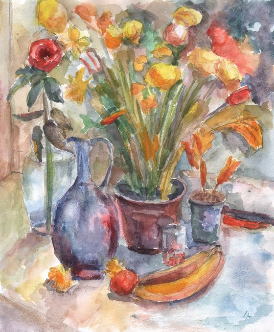 Still life with bananas