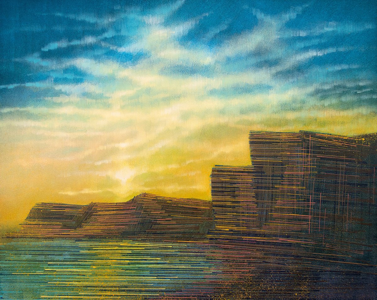  Dorset Jurassic Coast Sunset By Marc Todd, 30 X 24, Artwork For Sale On Artfinder