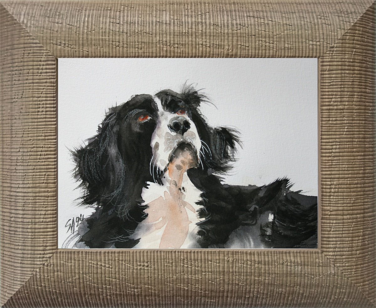 Impressionistic Animal Watercolour By Salana Art / Svetlana Samovarova, 11 X 9", Dog, Original Artwork