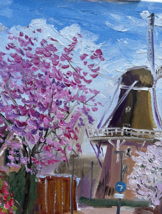 Blossoming Trees and Windmill