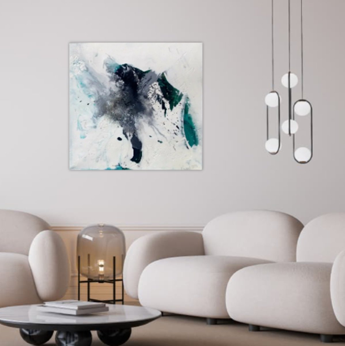 Abstract Acrylic Painting By Christa Haack, 34 X 35, The Naming Of Visible Things, Original Artwork