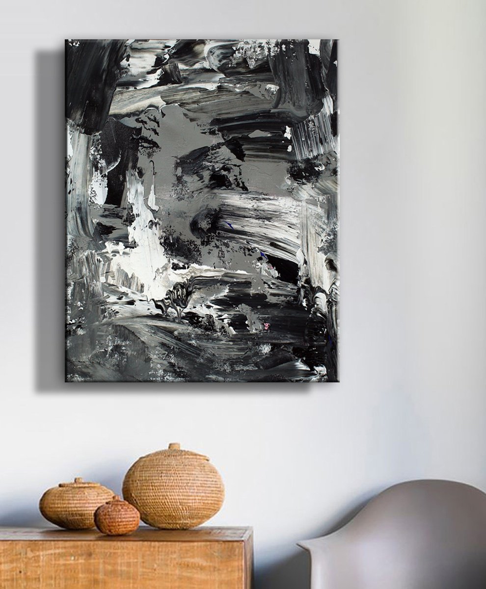 Abstract Oil Painting By Hugh Abernethy, 16 X 20, Wateom, Original Artwork