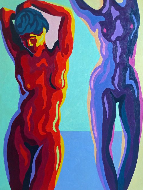 STUDY: TWO DANCING NUDES ii by Stephen Conroy