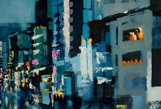 Street in the evening city