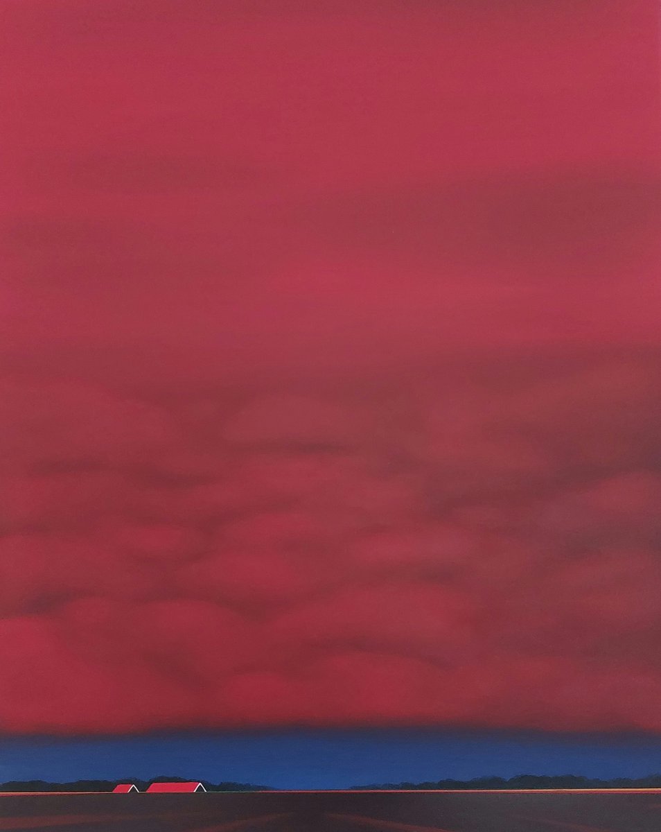 Red Evening Sky (February) by Nelly van Nieuwenhuijzen