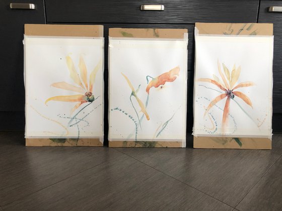 Holiday. Floral shades. A series of abstract original watercolors in pastel colors.