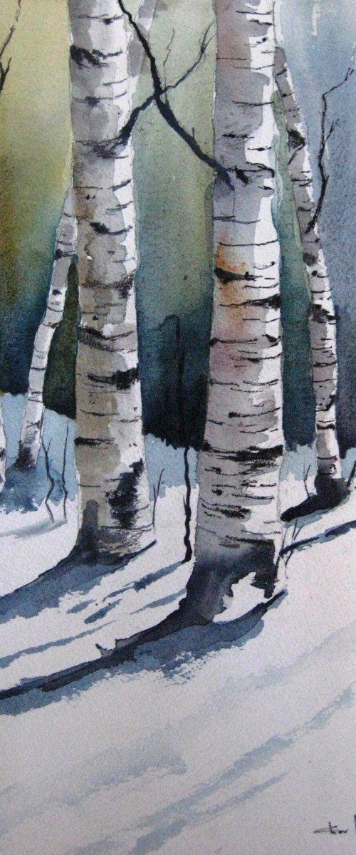 Wilderness Snow - Original Watercolor Painting by CHARLES ASH