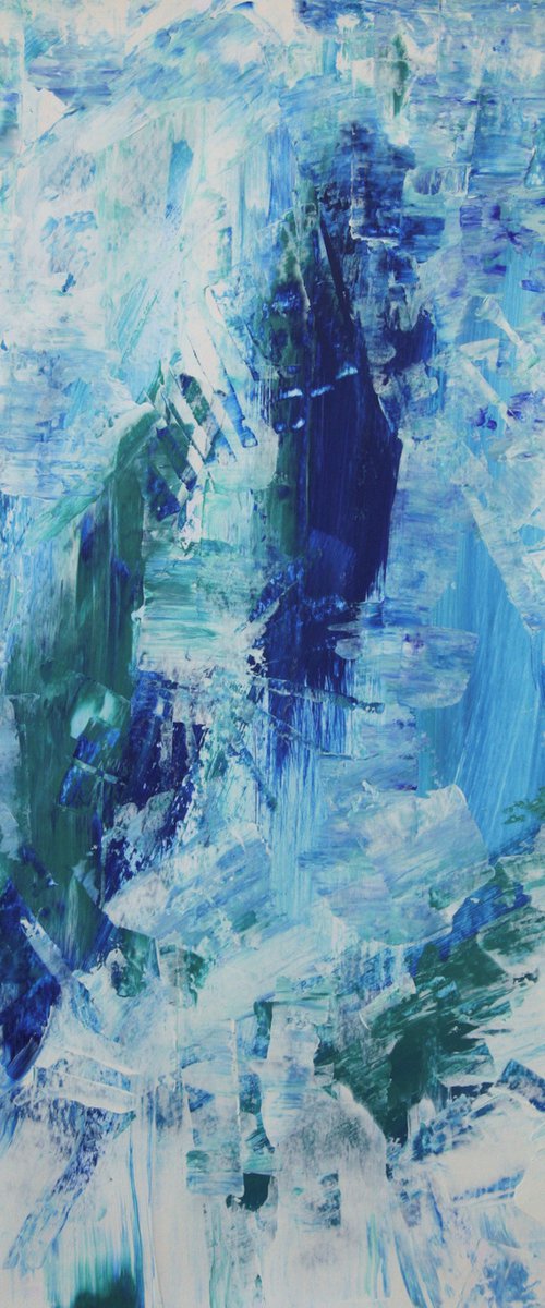 Blue crystal abstract painting by Jovana Manigoda