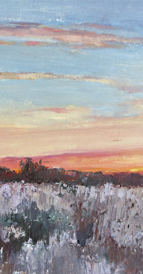 Landscape The story of one evening 2 by Olha Laptieva