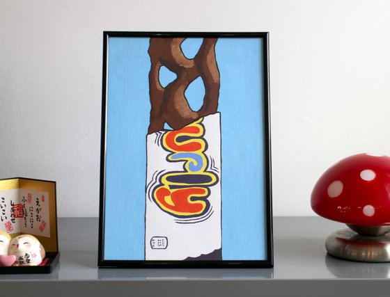Curly Wurly Chocolate Bar Pop Art Painting On Paper