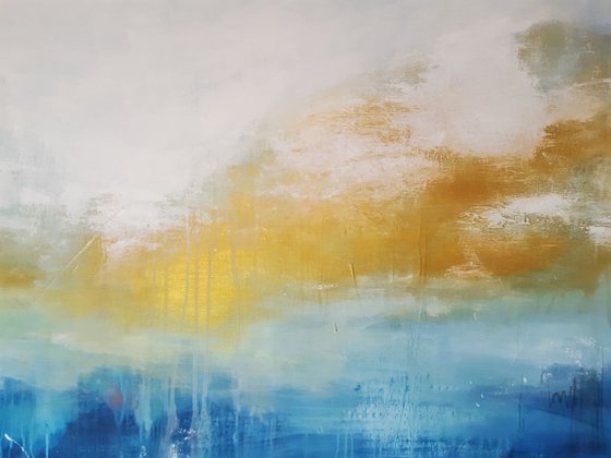 FLOATING GOLD - Large abstract Seascape