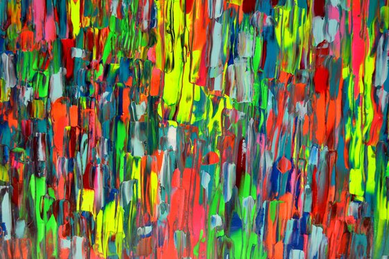 Colourful Large Abstract Painting Ready to Hang, Acrylics on Canvas Colourful Abstract Gypsy 3