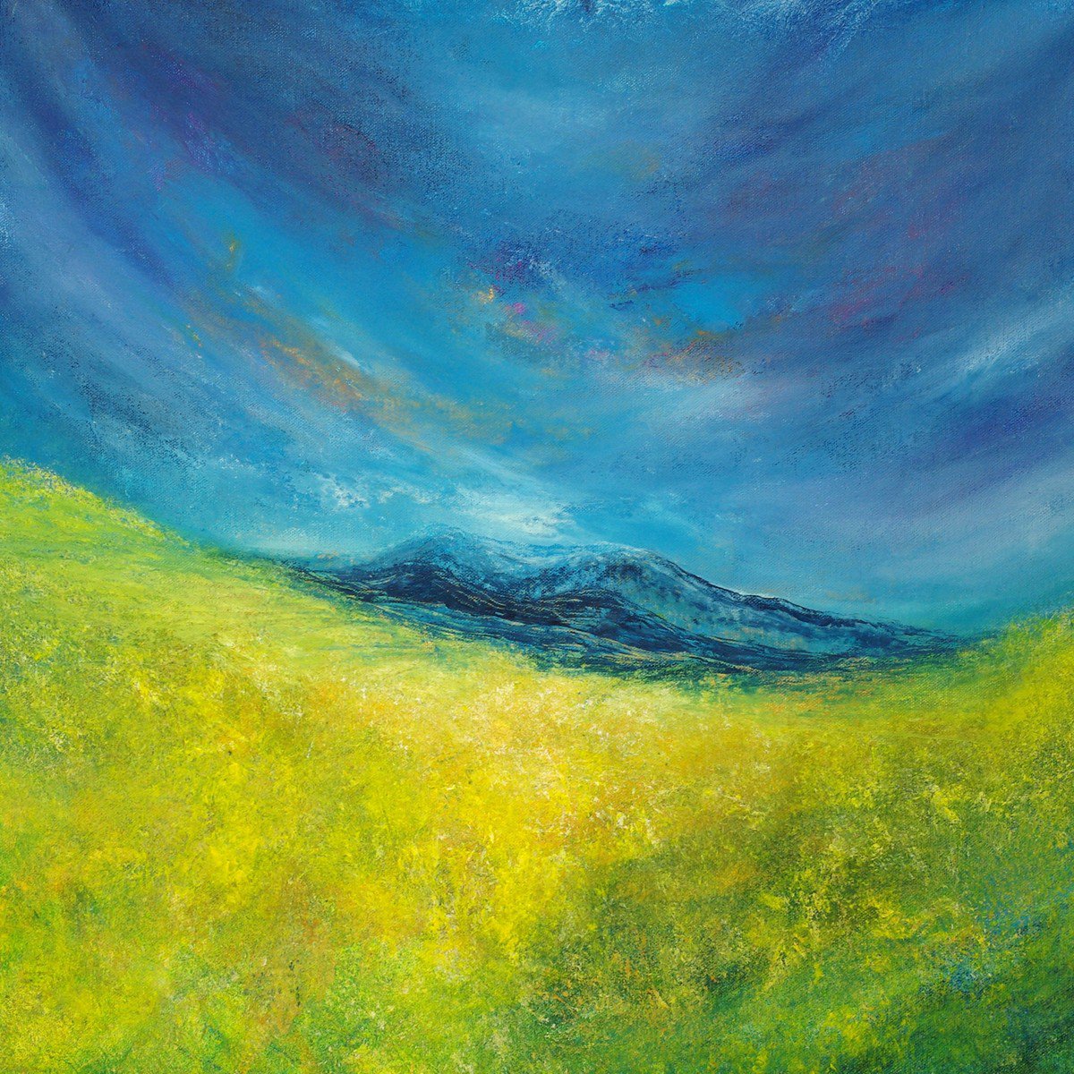 Impressionistic Landscape Acrylic Painting By Oconnart, 26 X 26", Dales Landscape,, Original Artwork
