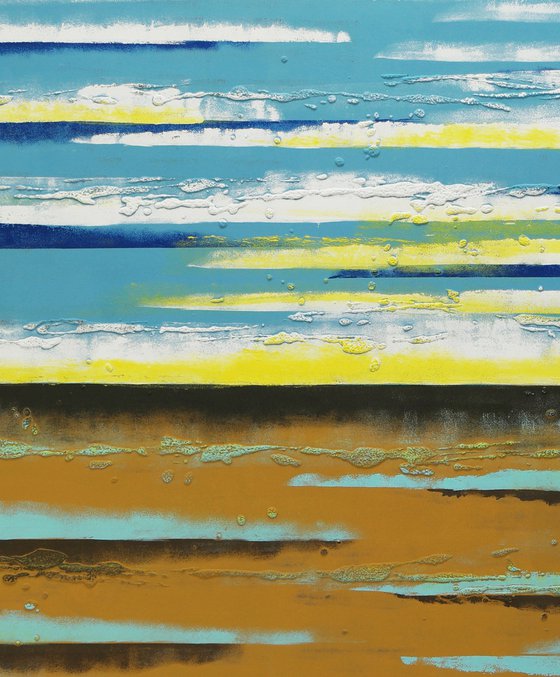 XL Canvas - Sea View Landscape - Abstract Large Painting - Ronald Hunter - 21J