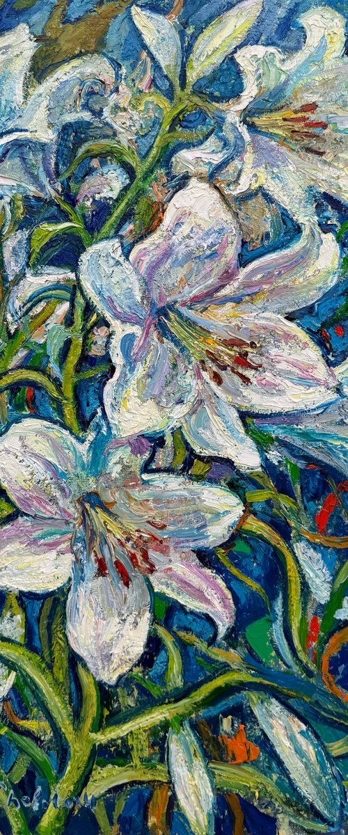 Lilies in the wind by Andrii Chebotaru