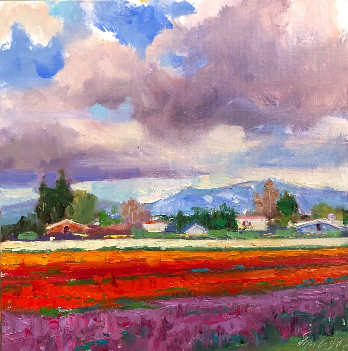 Pink Cloud By Emily Lane, 14 X 14, Artwork For Sale On Artfinder