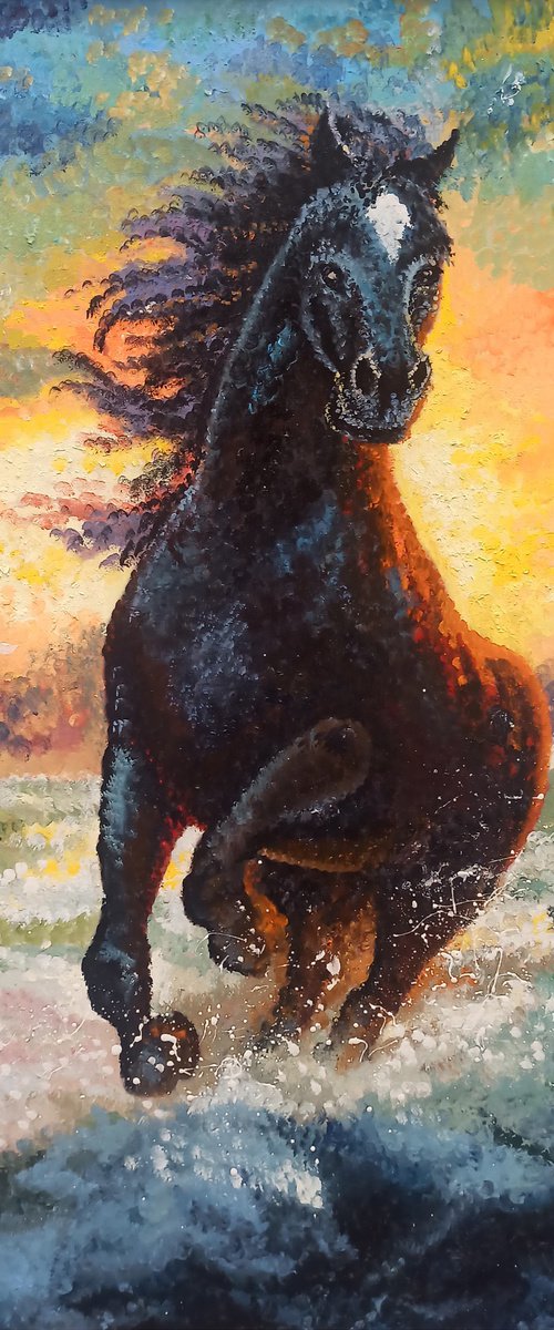 The black horse by Karine Harutyunyan