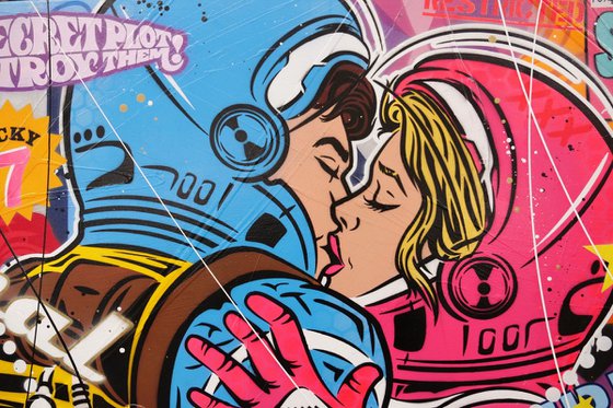 Romantic Intentions 160cm x 60cm Textured Urban Pop Art