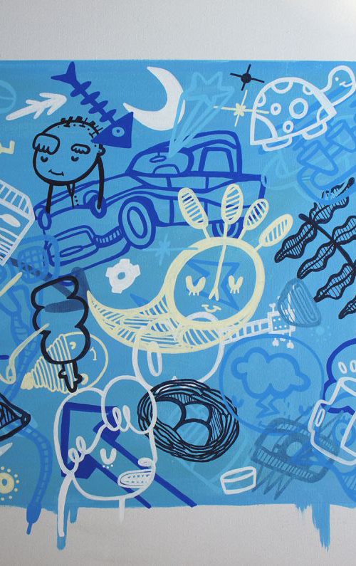Doodle Pad - Blue by Kev Munday