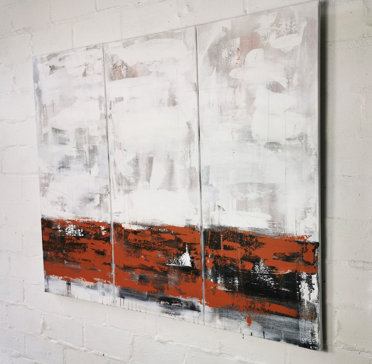 Abstract Acrylic Painting By Stefanie Rogge, 47 X 39", 