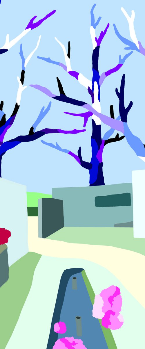 The house of the trees (La casa de los árboles) (pop art, landscape) by Alejos