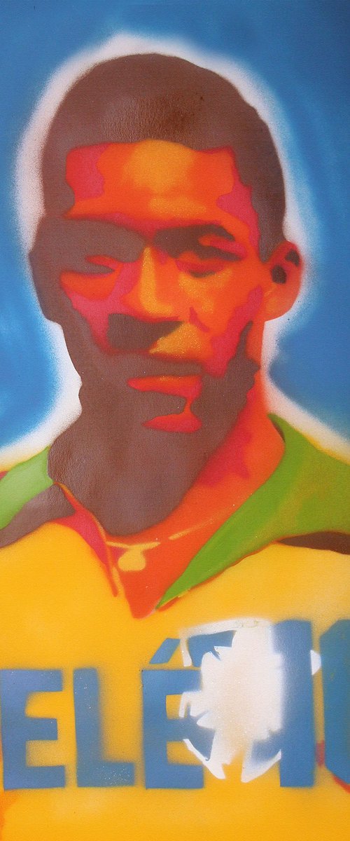 PELÉ (ON BOX CANVAS). by Juan Sly
