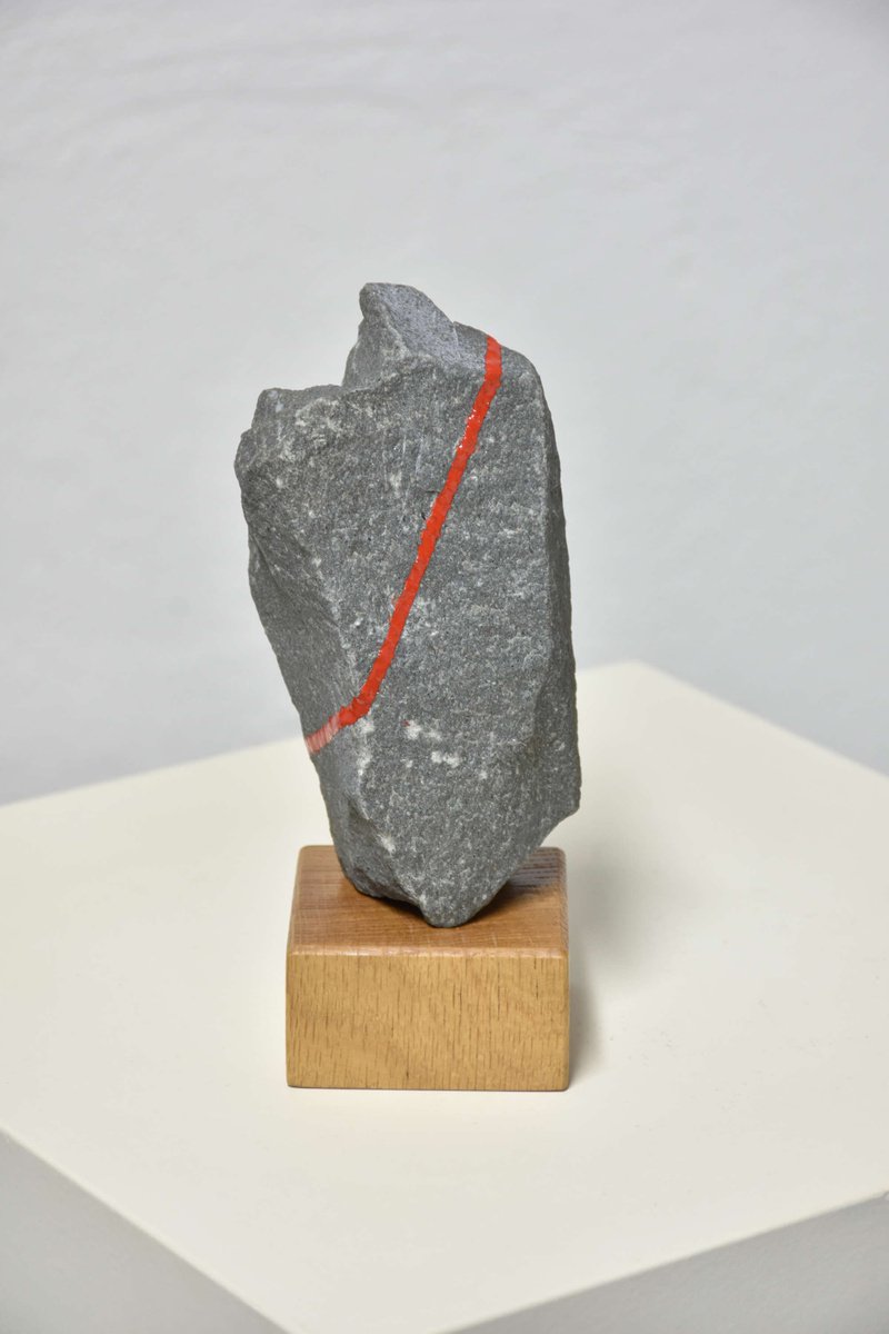 Organic Still Life Sculpture By Yannick Bouillault, 3 X 7", Red Period, Original Artwork