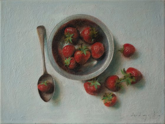 Strawberries  on a White Table
