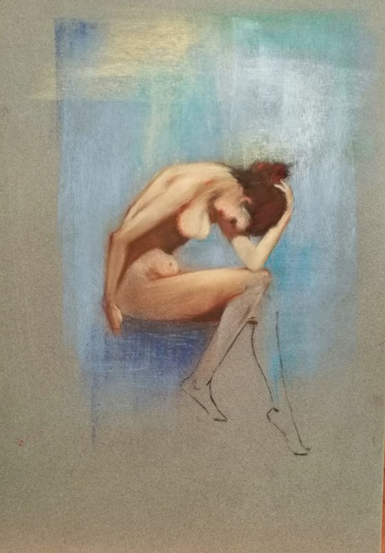 Deep Dive - Nude, 23 x 33 cm