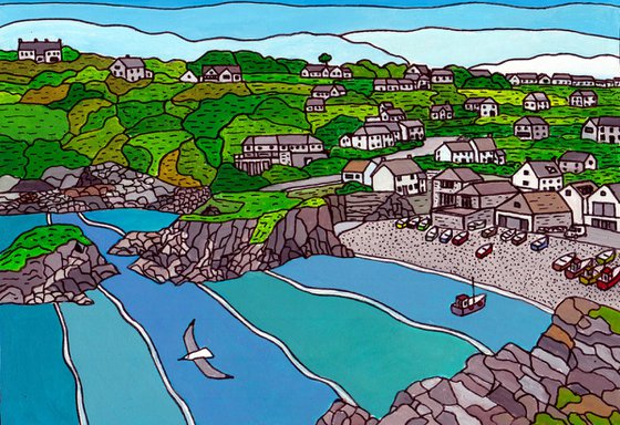 "Cadgwith cove from the coast path"