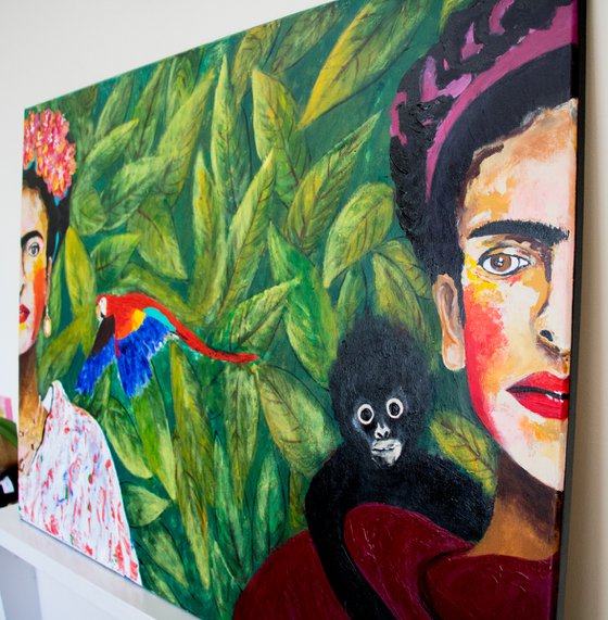 Frida Khalo, Original painting, Ready to hang by WanidaEm