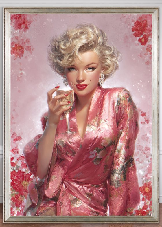 Marilyn Monroe with Champagne