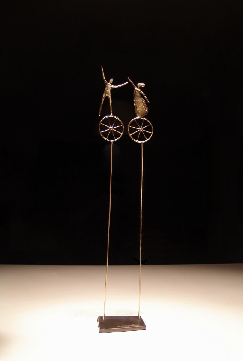 Impressionistic Portrait Bronze Sculpture By Anna Andreadi, 2 X 13, Let