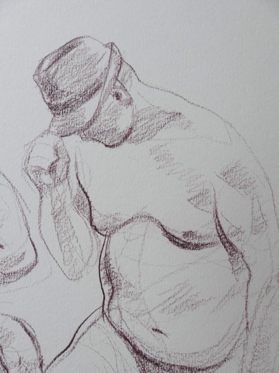standing male nude 2 poses