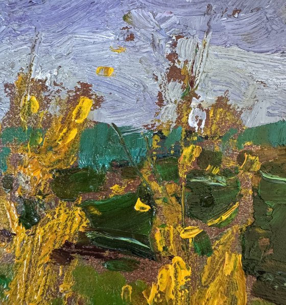 Golden leaves of young trees