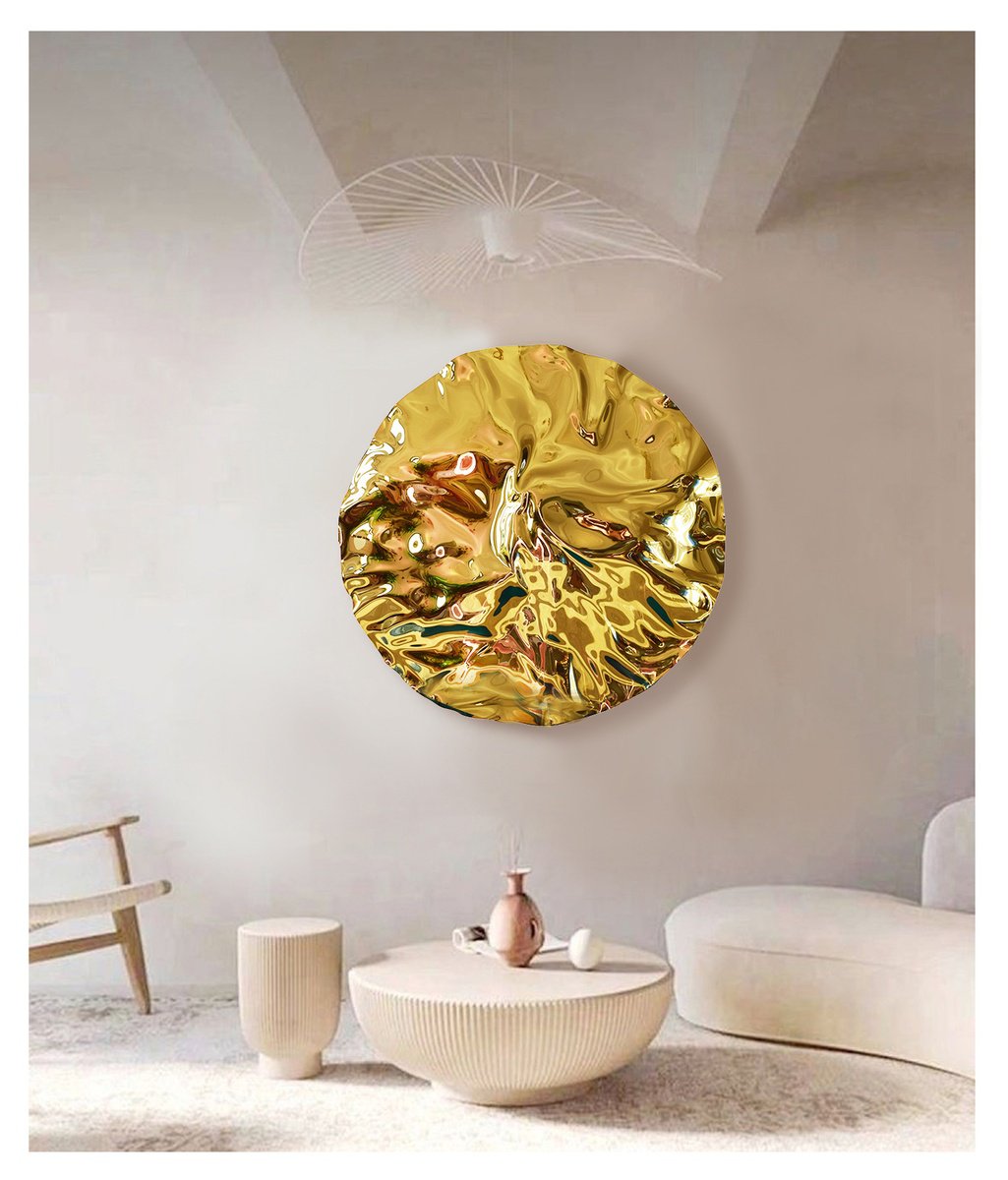 Geometric Abstract Sculpture By Anna Sidi-Yacoub, 47 X 47, Whirlwind, Original Artwork