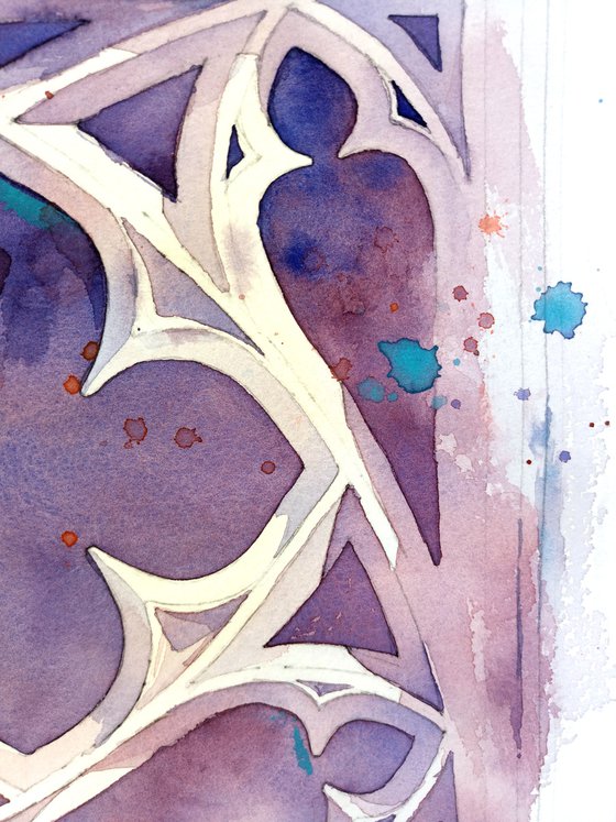 Watercolor Architectural gothic element