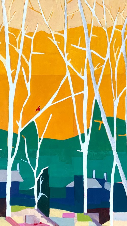 Mr Cardinal Singing His Early Morning Song by Steven Page Prewitt