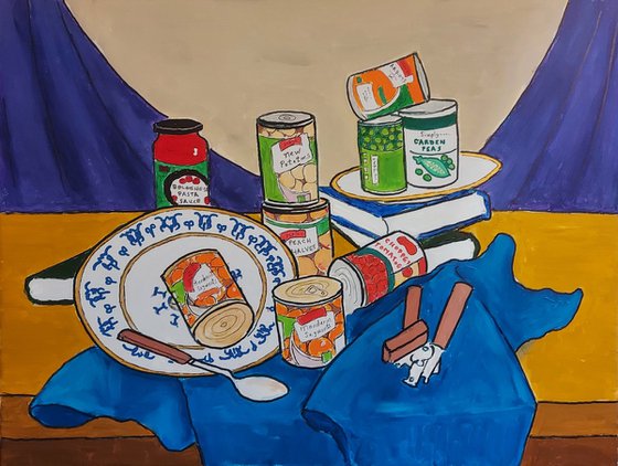 still life with fruit and veg