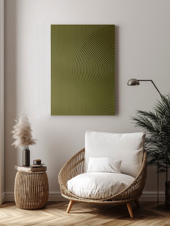 "Field 4" High textured abstract green art